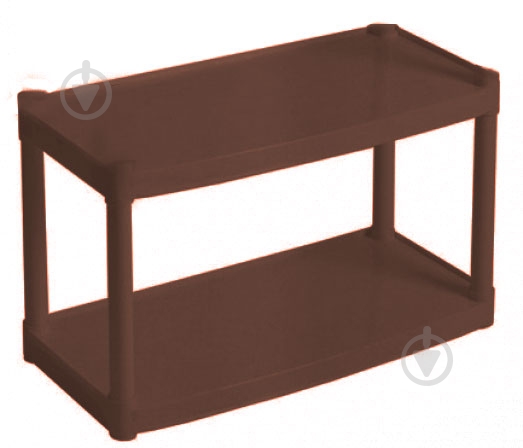 Стелаж 910x820x370 мм Алеана коричневий пластик полиці 2 шт. без покриття - фото 1