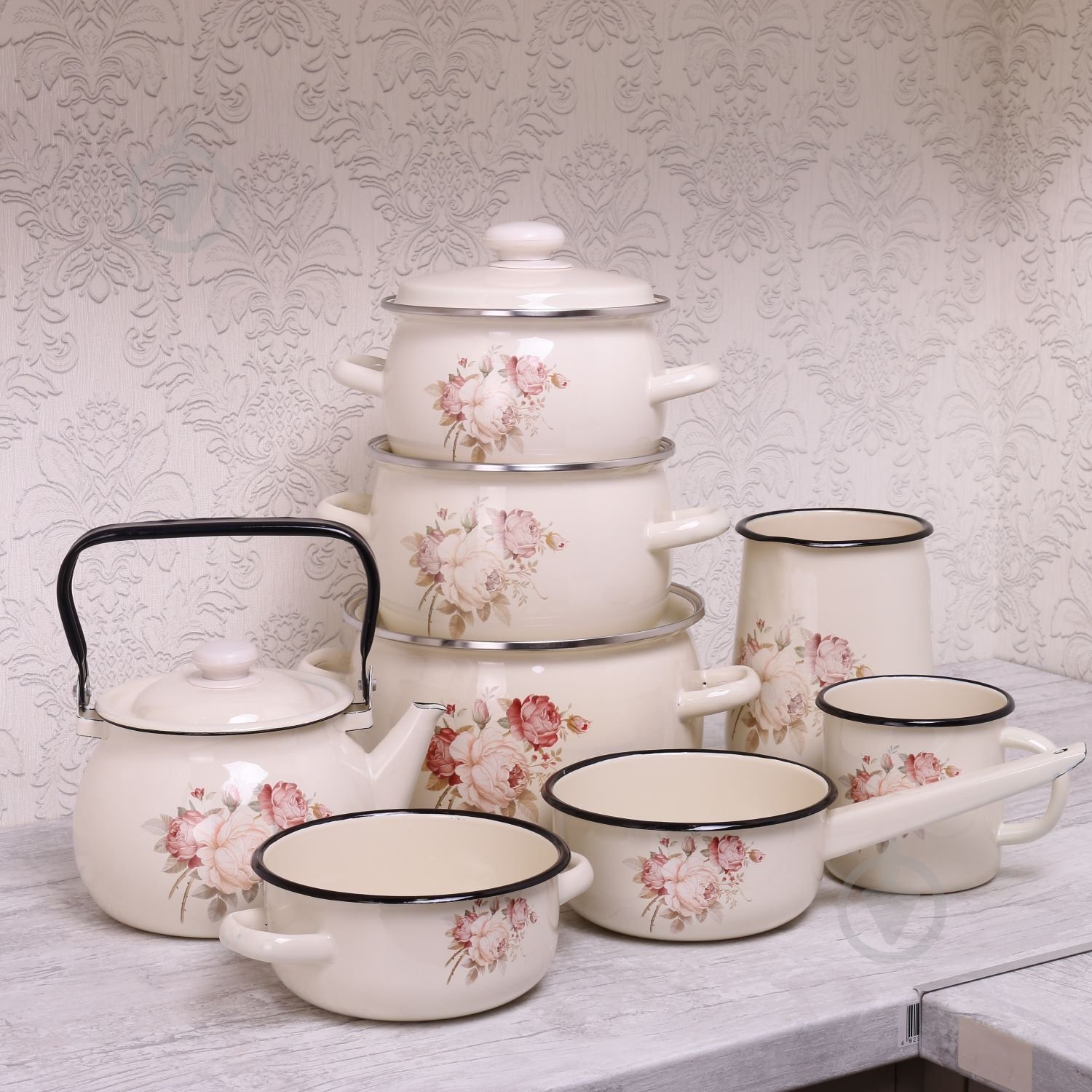 Ківш емальований Idilia 1,5 л Троянда - фото 3