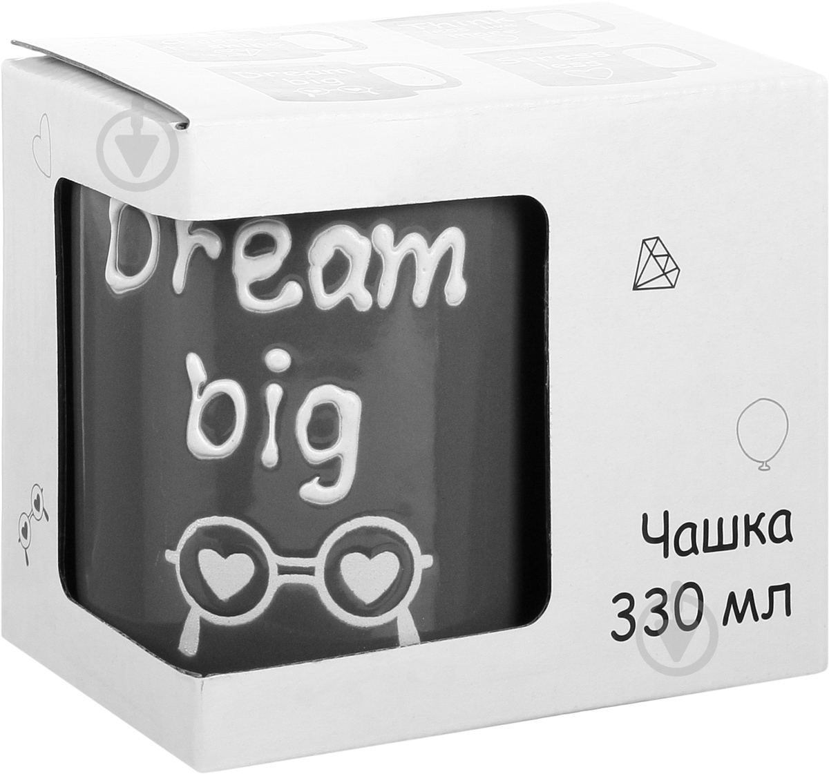 Чашка Feeling Dream Big 330 мл темно-серая - фото 3