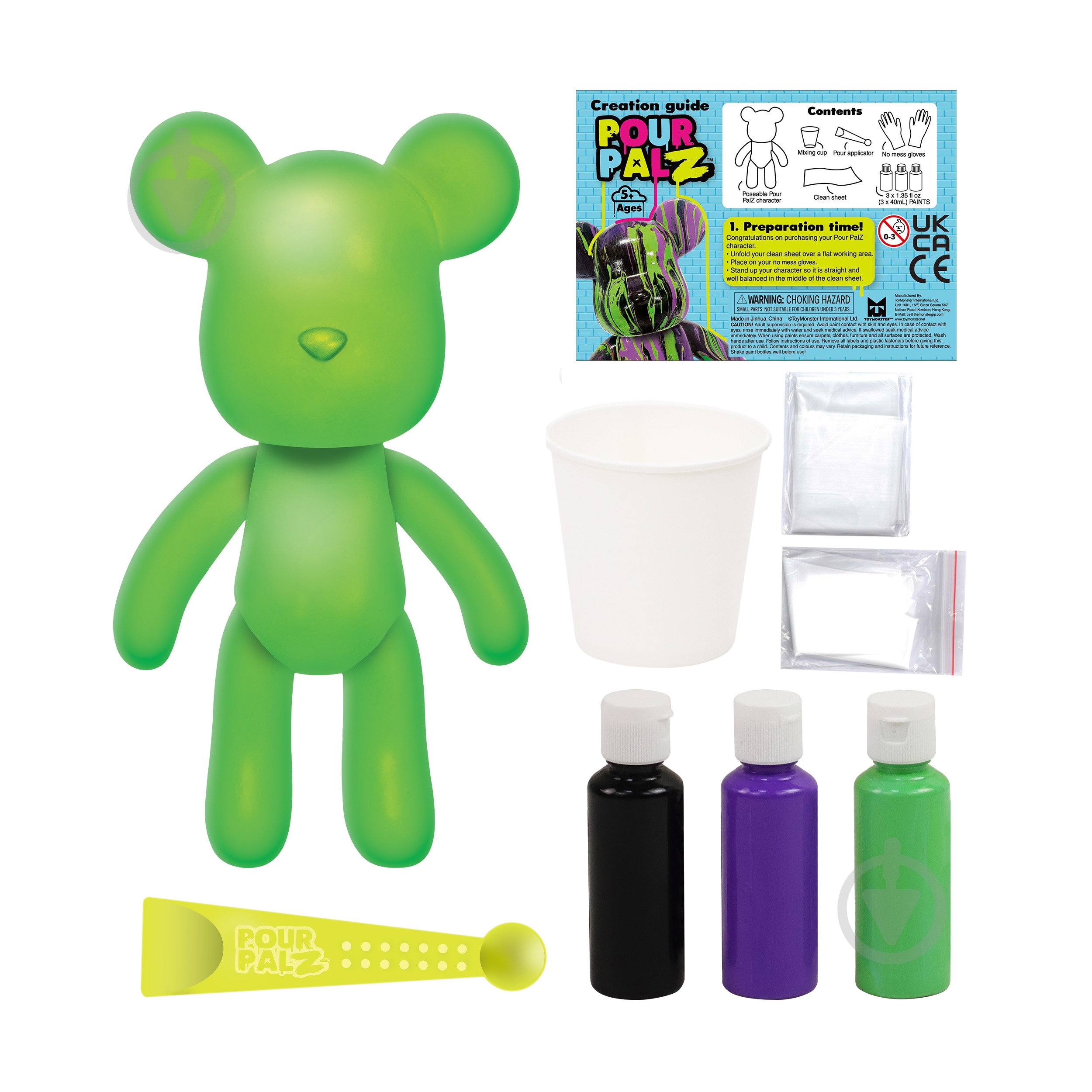 Набір для творчості ToyMonster Pour Palz Black Edition Ведмедик «Ніч жахів» GS-G87784/2 - фото 2 Набір для творчості ToyMonster Pour Palz Black Edition Ведмедик «Ніч жахів» GS-G87784/2 - фото 2