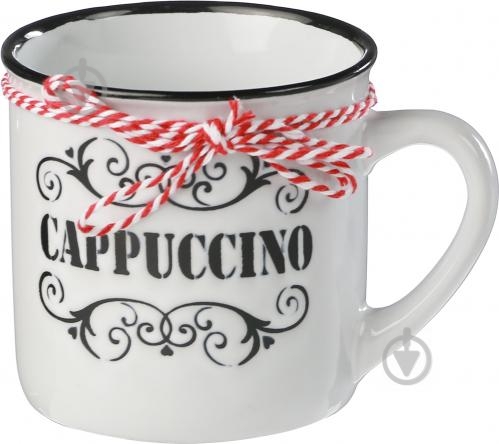 Чашка Cappuccino 360 мл біла з чорним - фото 1