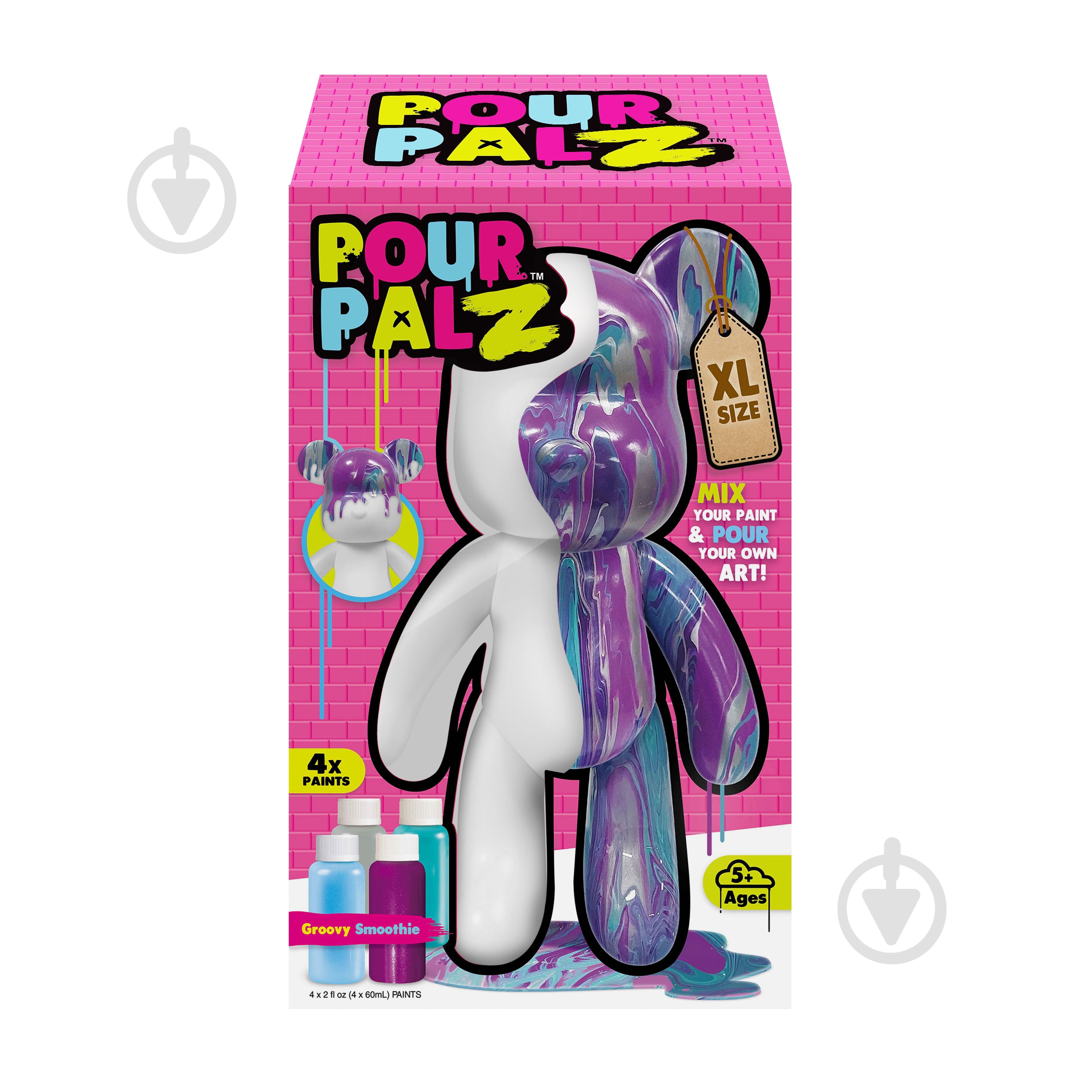 Набір для творчості ToyMonster Pour Palz Флюїд Арт Ведмедик XL Крутий Смузі GS-G26321 - фото 1 Набір для творчості ToyMonster Pour Palz Флюїд Арт Ведмедик XL Крутий Смузі GS-G26321 - фото 1