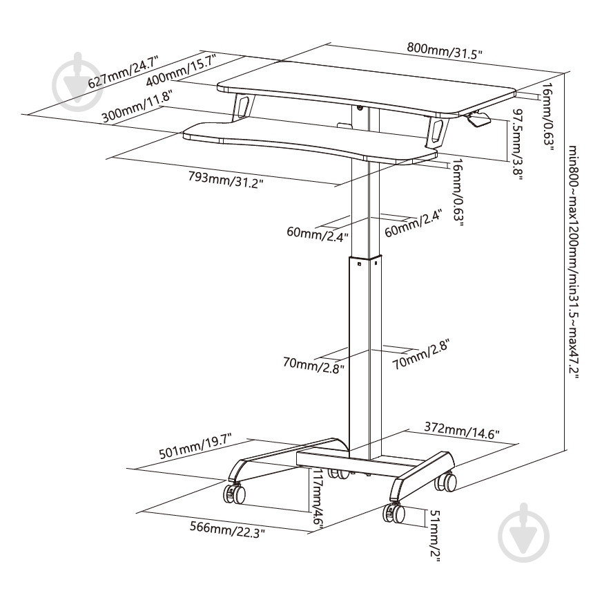 Стіл комп'ютерний OfficePro ODM460B - фото 19