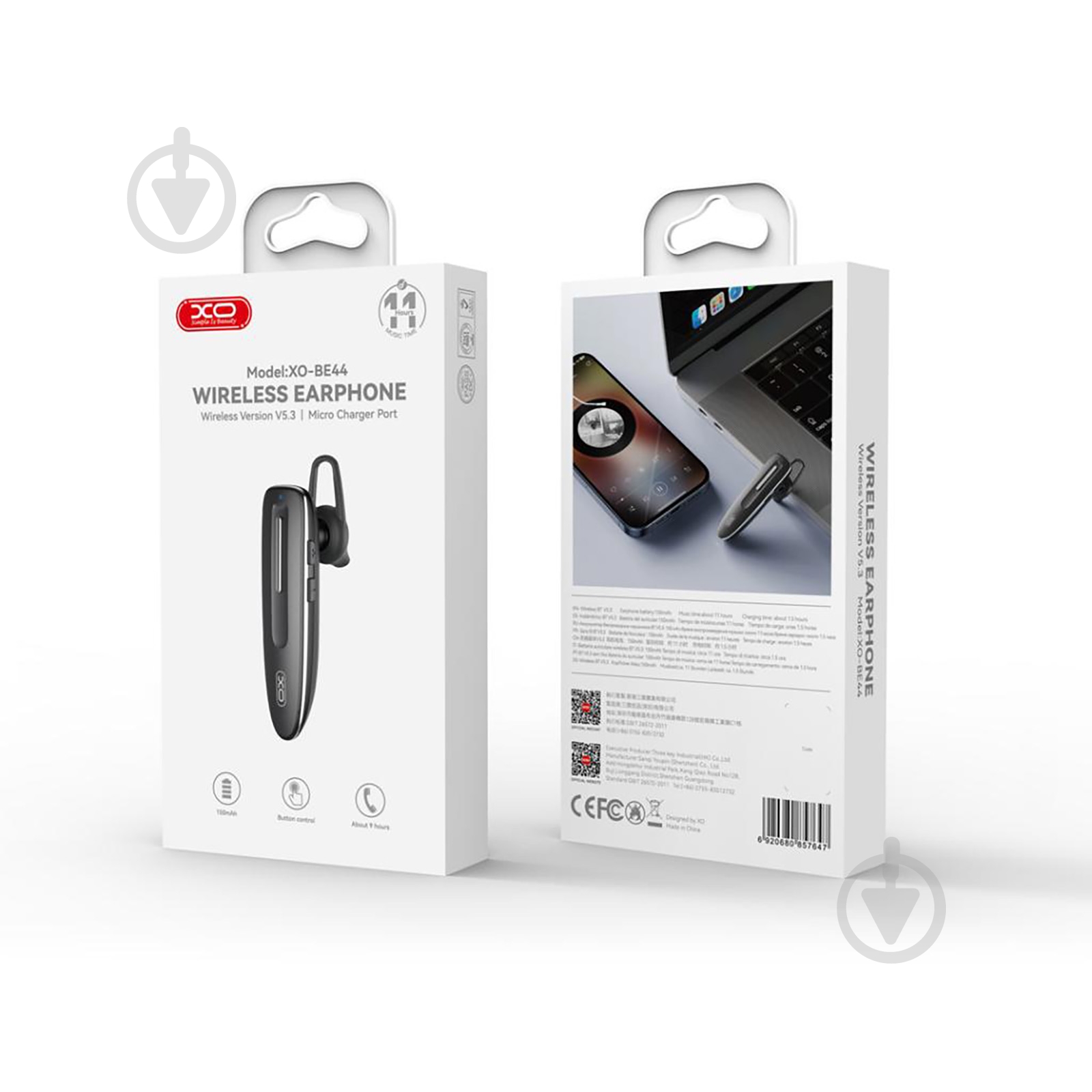 Bluetooth-гарнитура Xo BE44 black (BE44.black) - фото 5