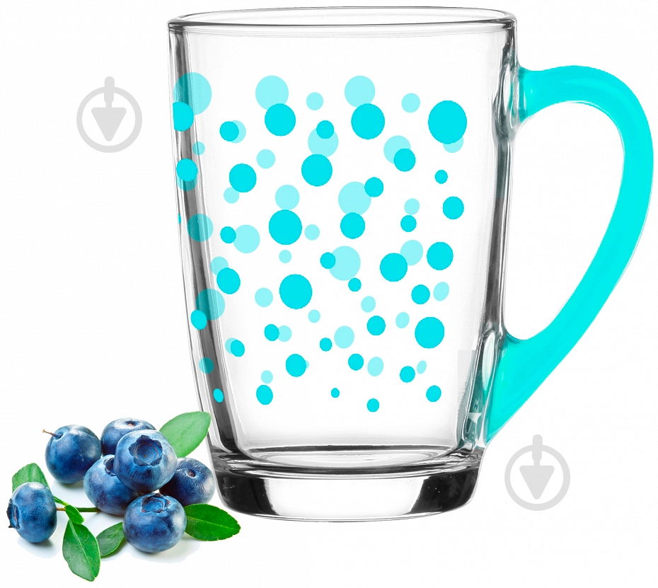 Чашка Glasmark Blue Dots 300 мл 10-0052-0300-7195-22 - фото 1 Чашка Glasmark Blue Dots 300 мл 10-0052-0300-7195-22 - фото 1