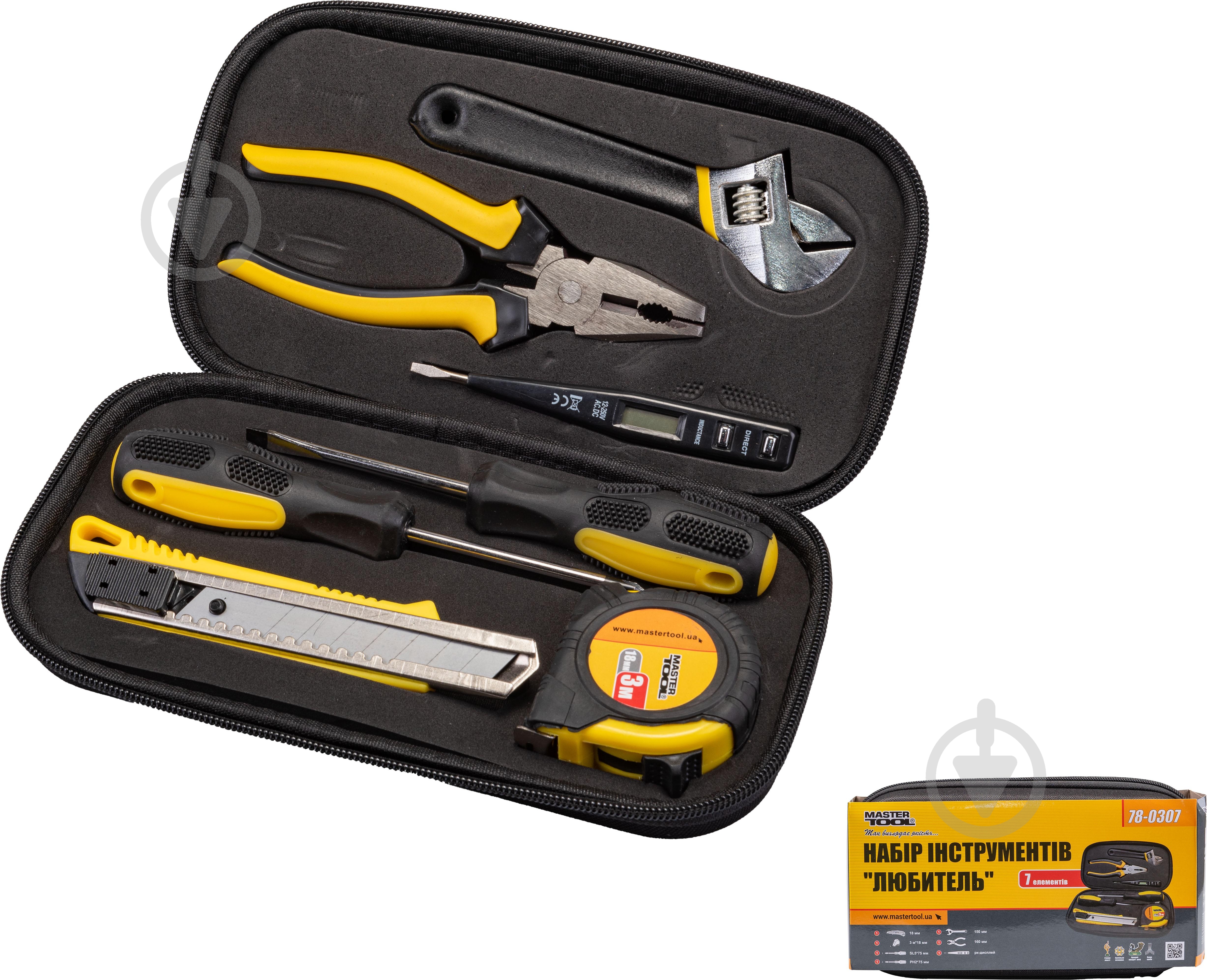 Набір ручного інструменту MasterTool Любитель 7 шт. 78-0307 - фото 2 Набір ручного інструменту MasterTool Любитель 7 шт. 78-0307 - фото 2