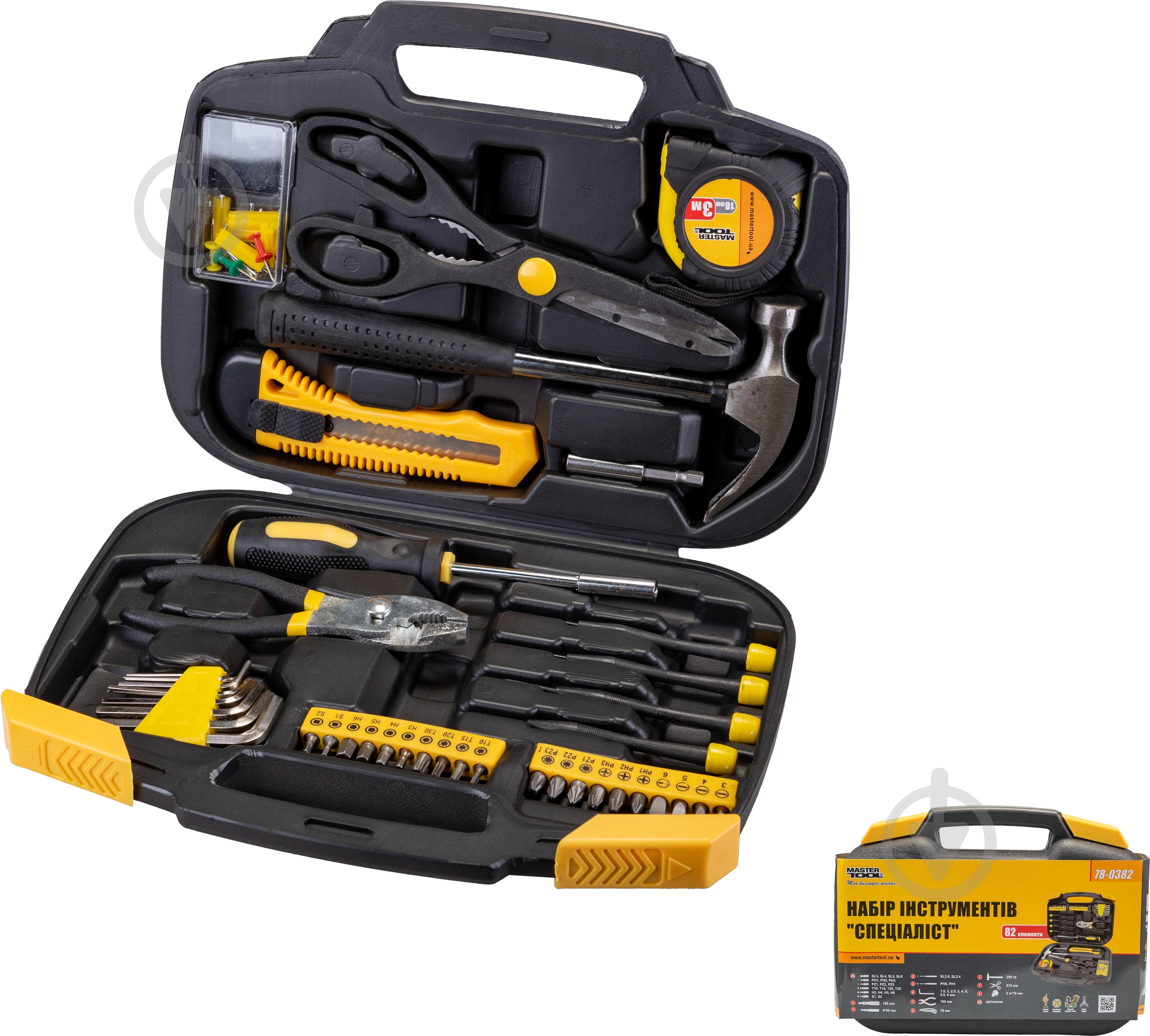 Набор ручного инструмента MasterTool Специалист 82 шт. 78-0382 - фото 2
