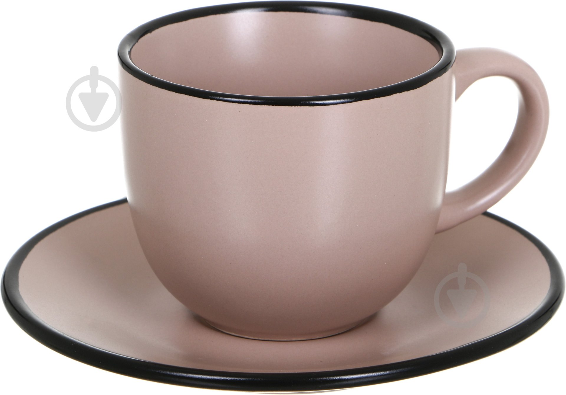 Чашка с блюдцем Matte 240 мл бежевая - фото 1