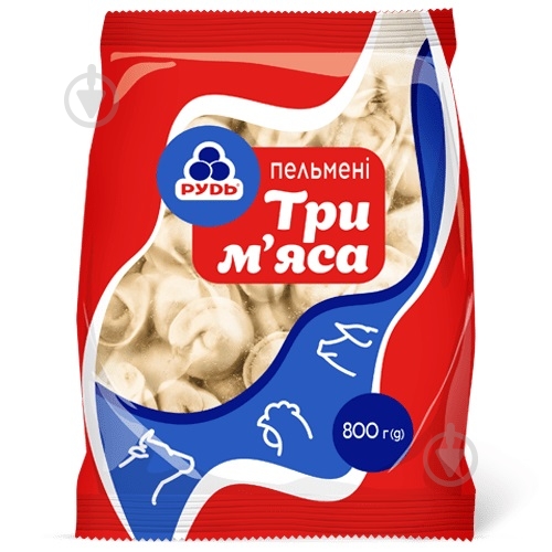 Пельмени Рудь Три мяса м/у 800 г - фото 1