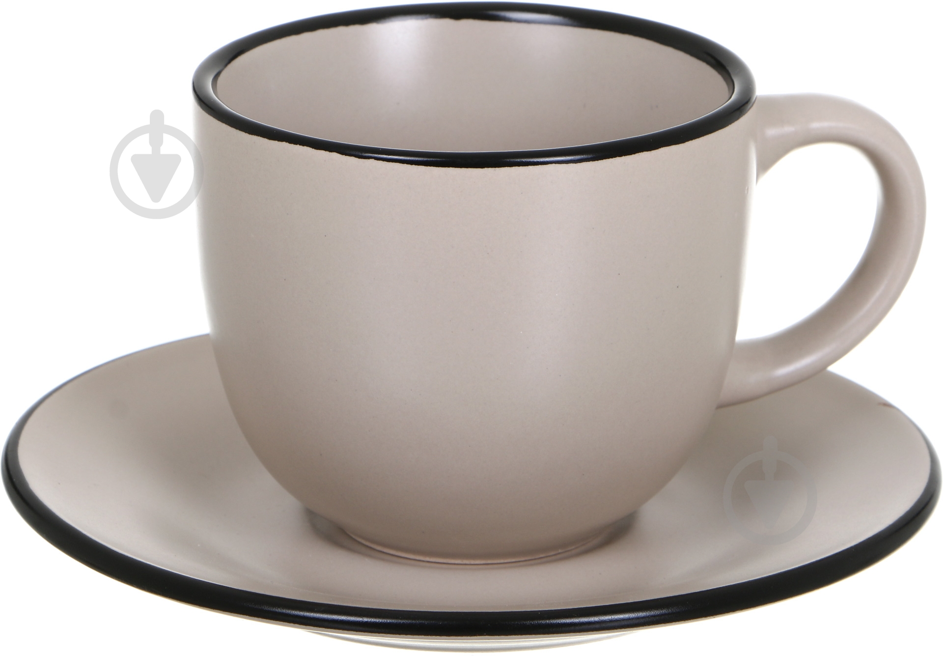 Чашка с блюдцем Matte 240 мл кремовая - фото 1