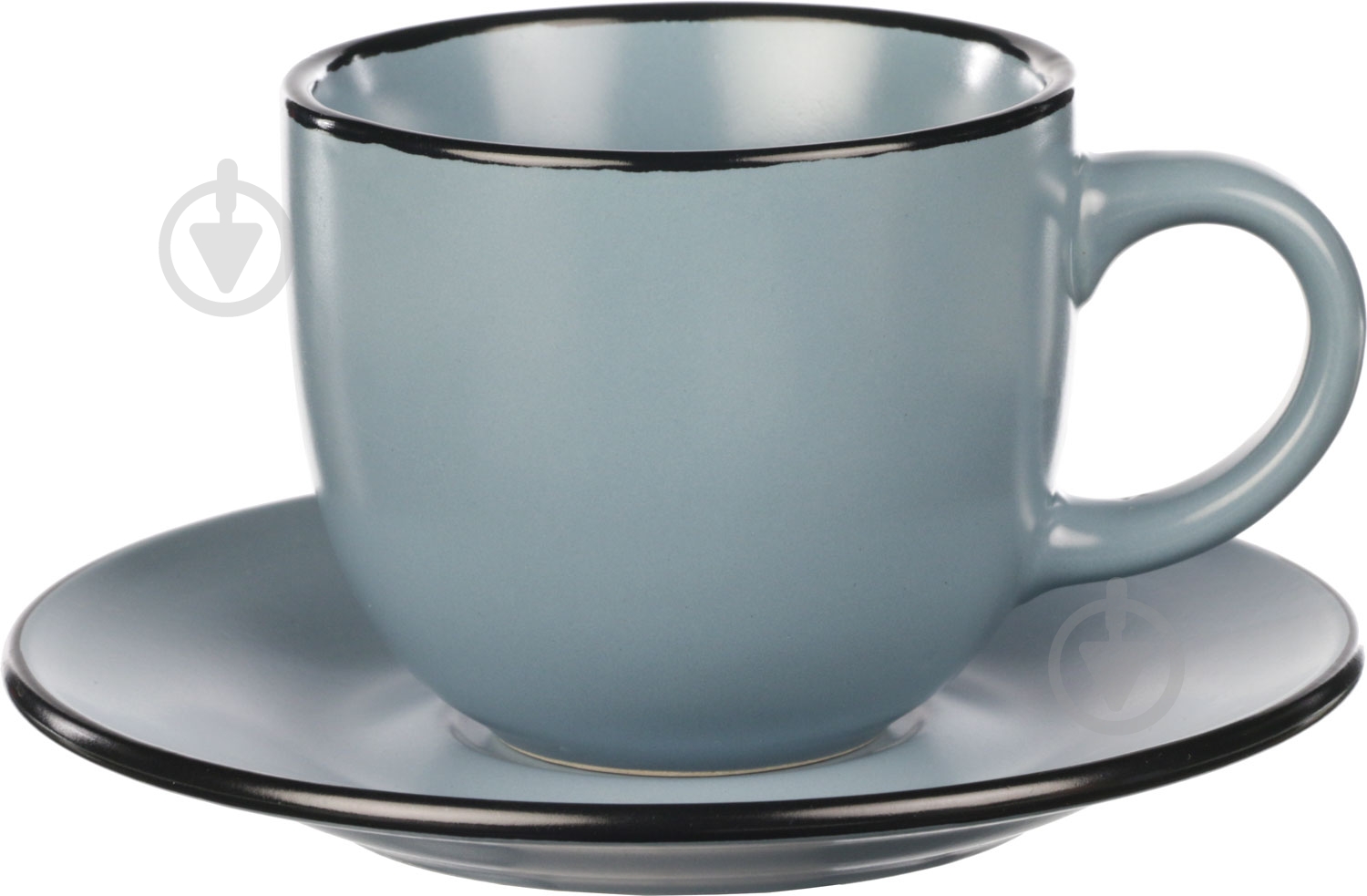 Чашка с блюдцем Matte 240 мл синяя - фото 1