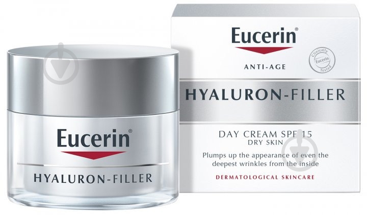 Крем для лица дневной Eucerin Hyaluron-Filler против морщин для сухой и чувствительной кожи SPF15 50 мл - фото 1
