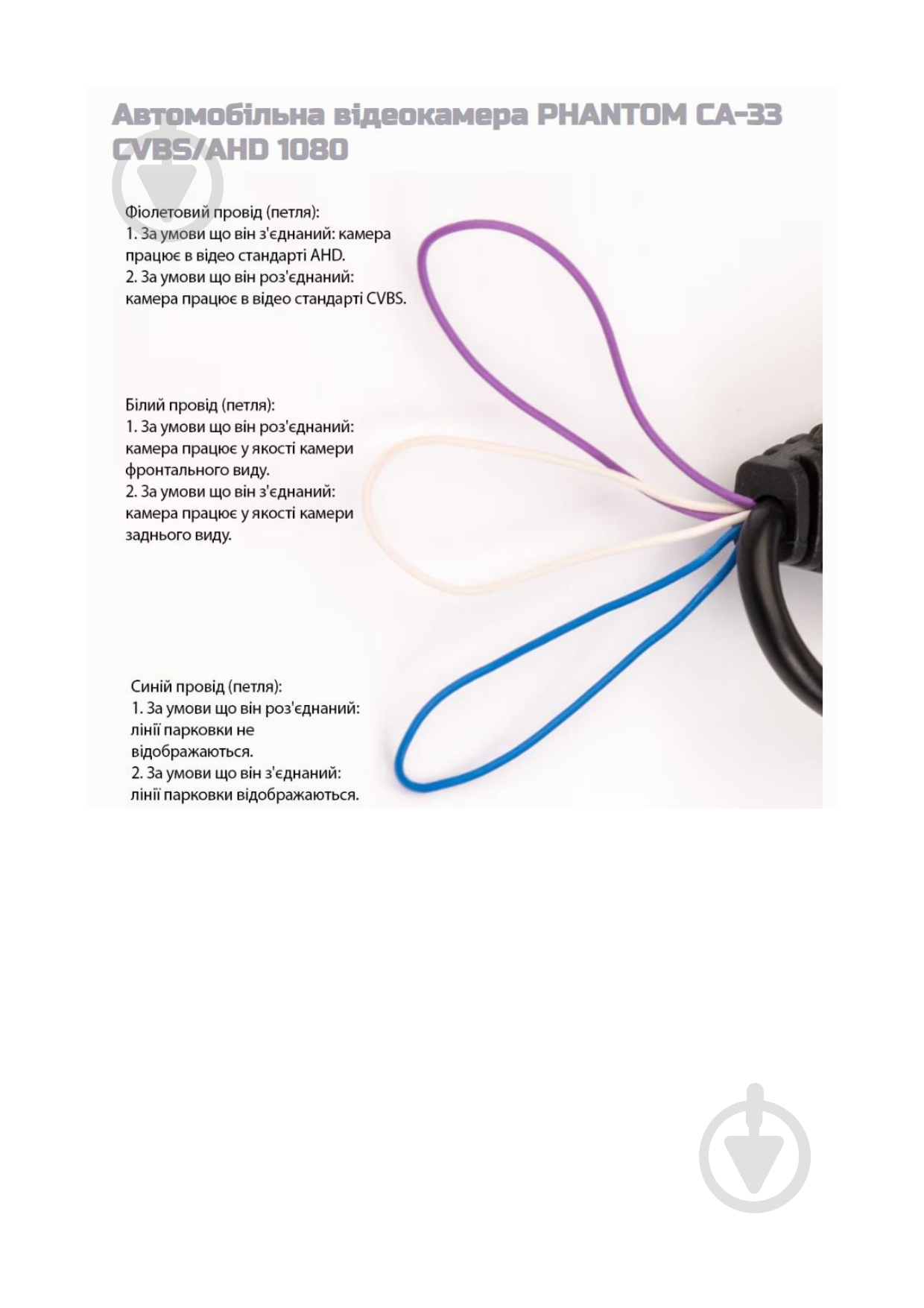 Камера заднего вида Phantom CA-33 CVBS/AHD 1080 - фото 2