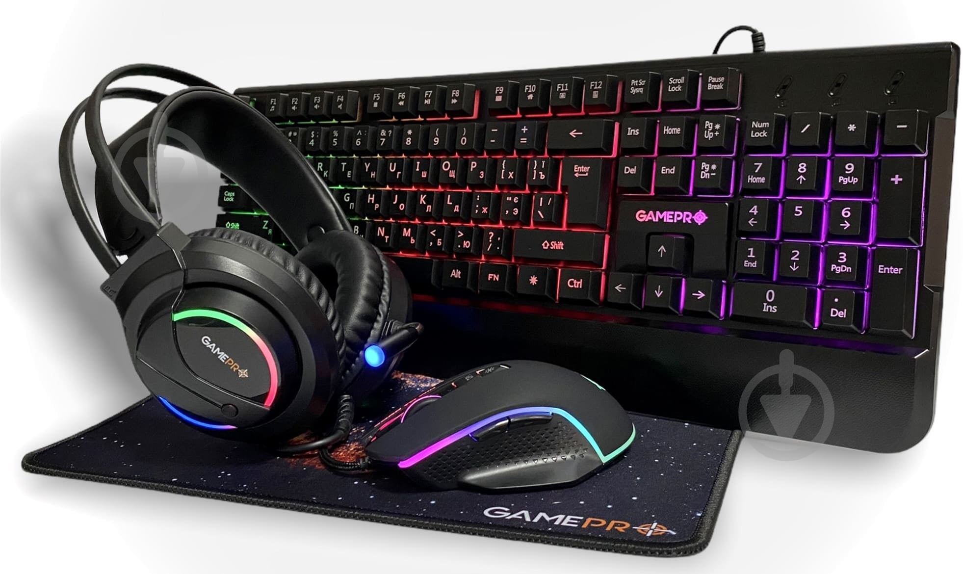 ᐉ Комплект игровой GamePro Gameset 4в1 USB GS1252 + гарнитура