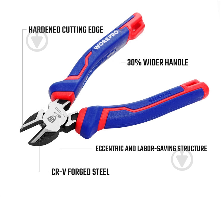 Бокорезы WORKPRO 1 шт. WP231022 - фото 3