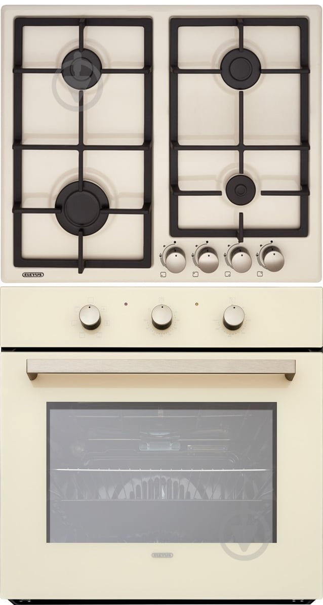 Комплект вбудовуваної техніки Eleyus варильна поверхня NIKA 60 BG CF + духова шафа LEONA 6006 BG - фото 1 Комплект вбудовуваної техніки Eleyus варильна поверхня NIKA 60 BG CF + духова шафа LEONA 6006 BG - фото 1