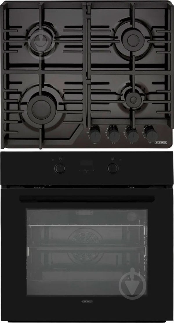 Комплект вбудовуваної техніки Eleyus духова шафа MILA 6009 BL + варильна поверхня газова MAGENTA 60 BL CF - фото 1