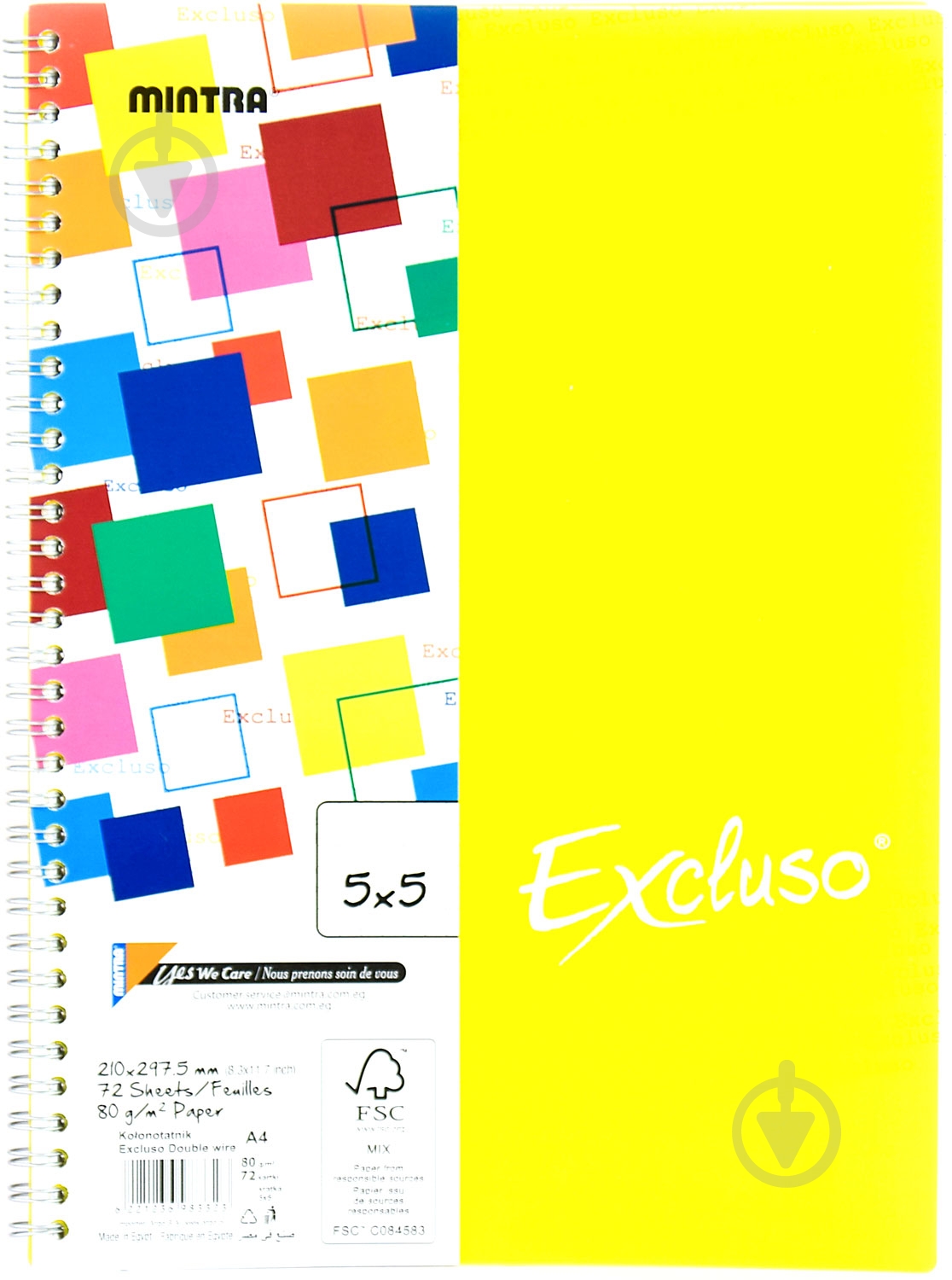 Блокнот Excluso A4 72 листа голубой с рисунком Mintra - фото 1