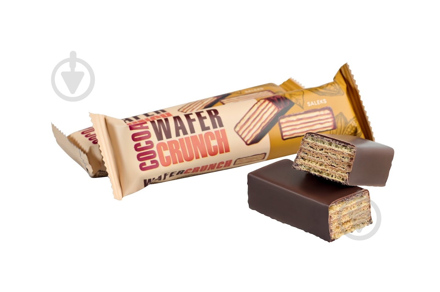 Вафли Saleks глазированные "Cocoa wafer crunch" / "Вафельный кранч из какао" 34 г - фото 1
