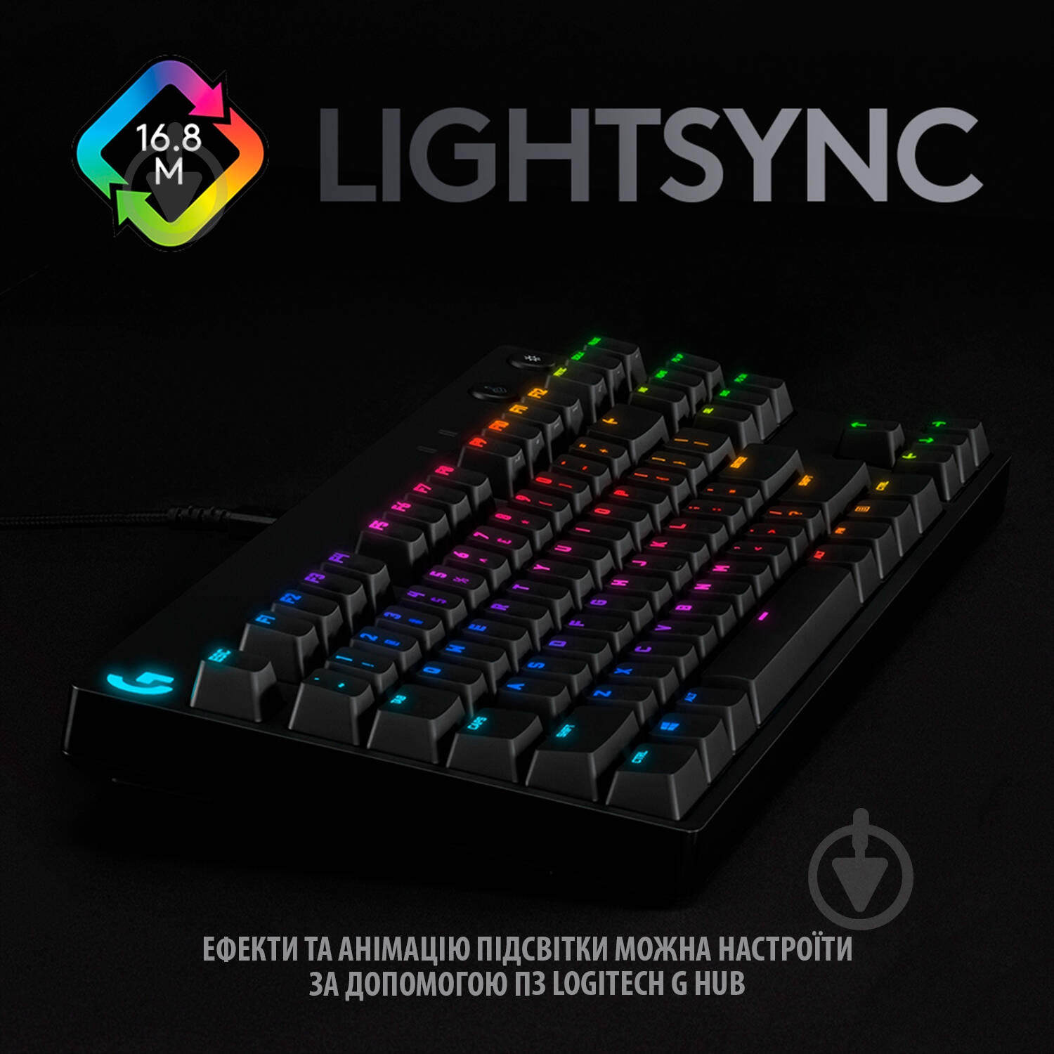 Клавиатура Logitech G PRO Mechanical Gaming USB (920-009392) black - фото 5