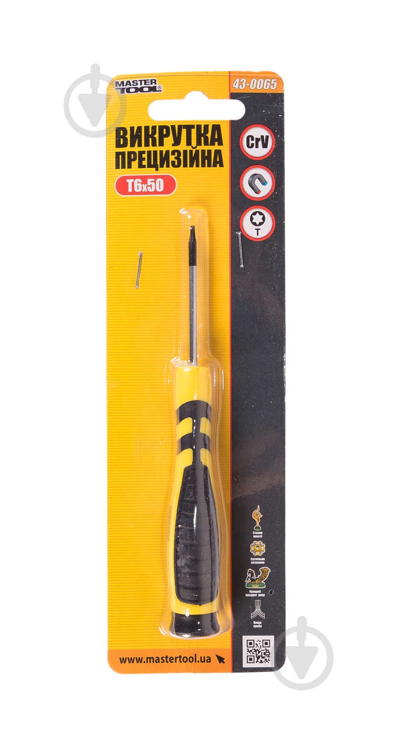 Отвертка MasterTool прецизионная TORX T6x50 мм 43-0065 - фото 3