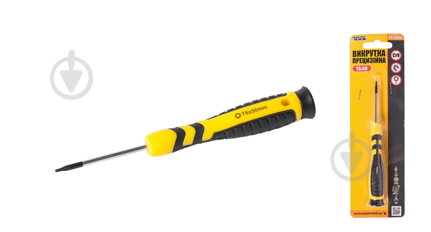 Отвертка MasterTool прецизионная TORX T6x50 мм 43-0065 - фото 2