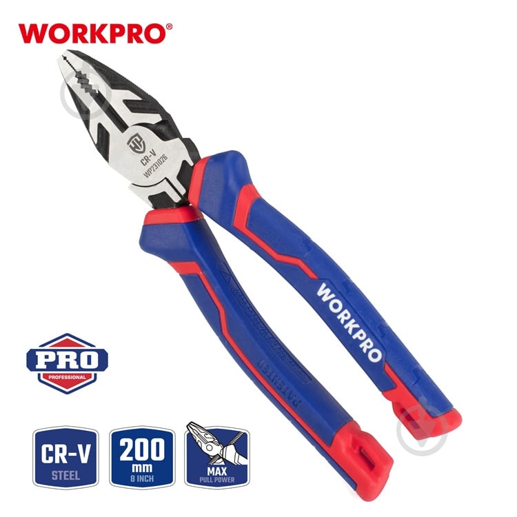 Плоскогубцы WORKPRO CR-V PRO PLUS 200 мм 1 шт. WP231026 - фото 5