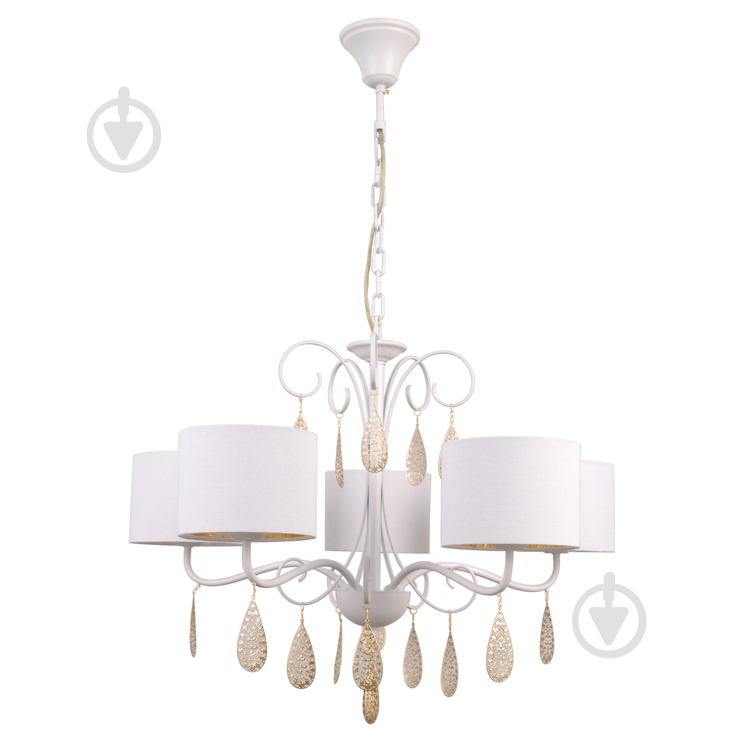 Люстра Victoria Lighting 5x40 Вт E14 белый Grace/SP5 - фото 1 Люстра Victoria Lighting 5x40 Вт E14 белый Grace/SP5 - фото 1