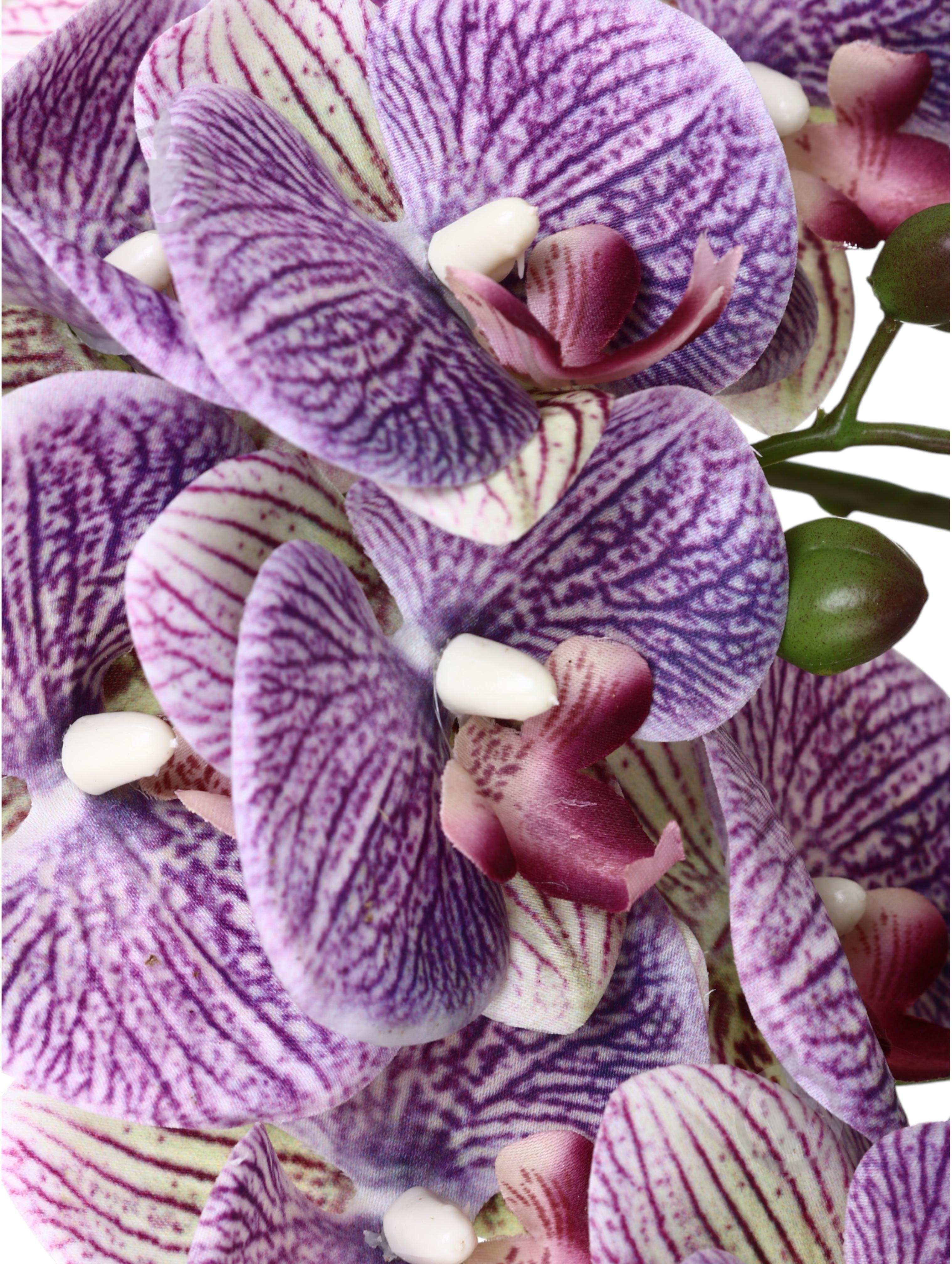 Цветок искусственный Орхидея фиолетовая в сером меламиновом горшке 51 см - фото 3