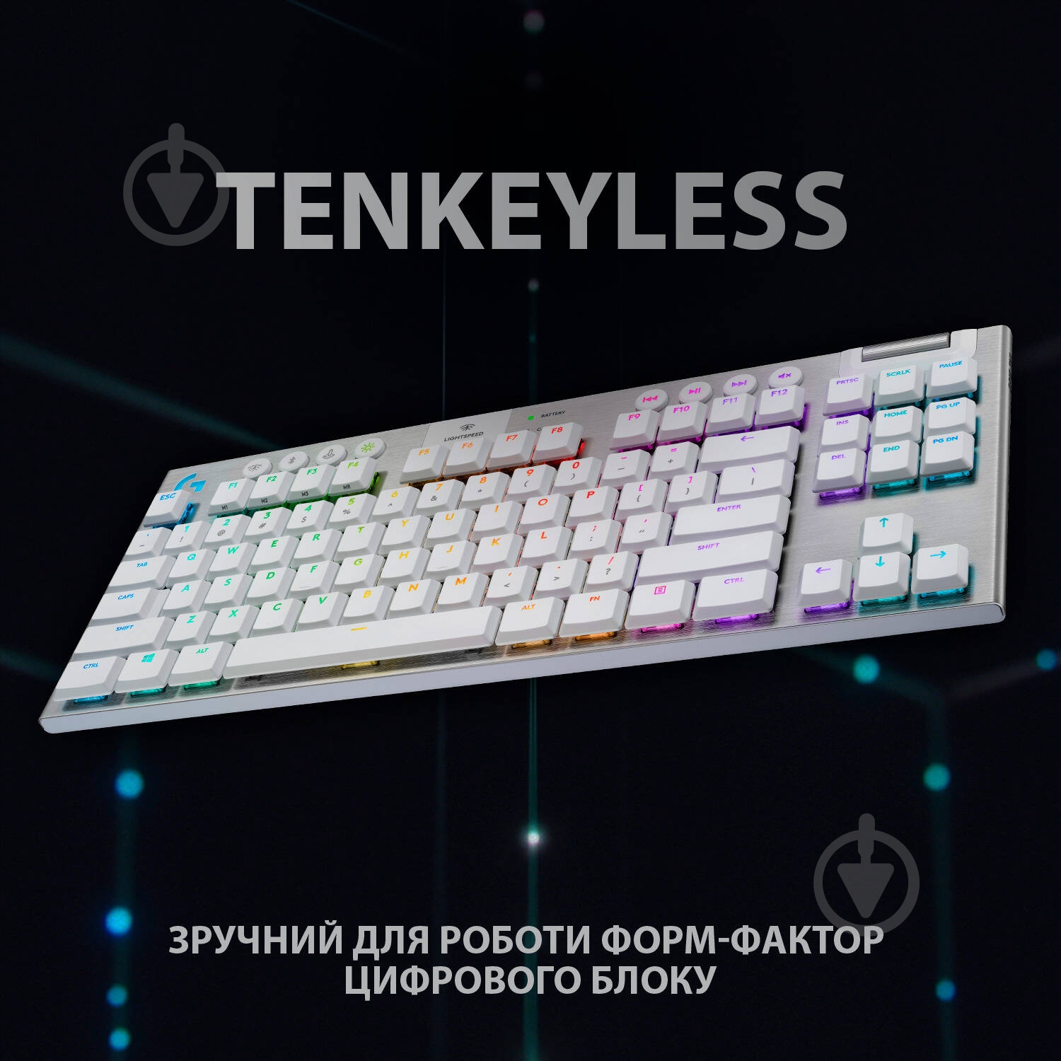 Клавиатура Logitech G915 TKL Lightspeed Wireless (920-010117) white - фото 5