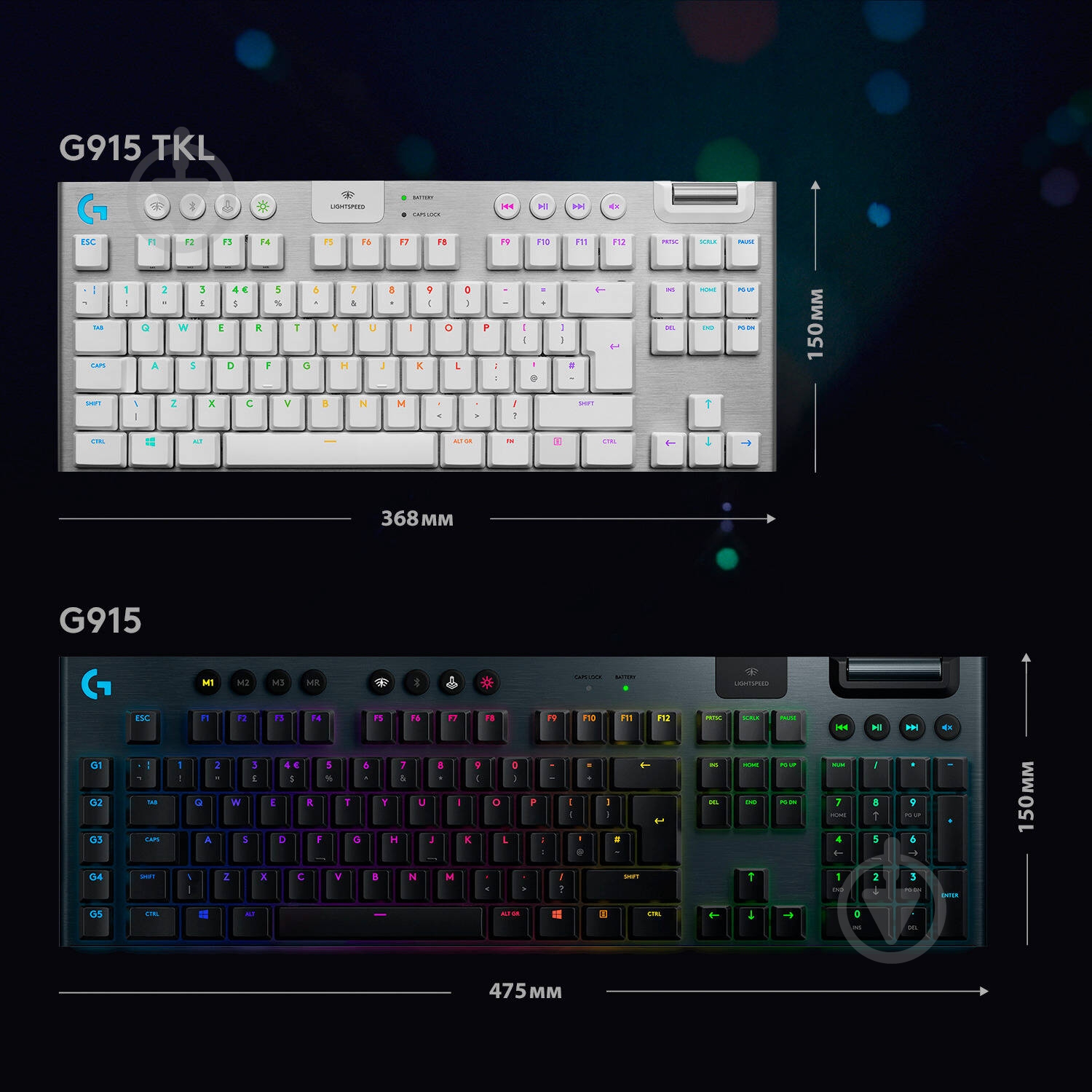 Клавиатура Logitech G915 TKL Lightspeed Wireless (920-010117) white - фото 6