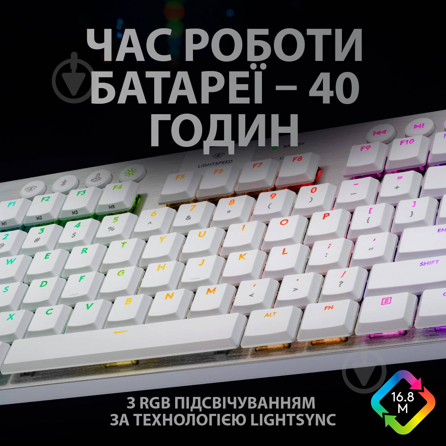Клавиатура Logitech G915 TKL Lightspeed Wireless (920-010117) white - фото 9