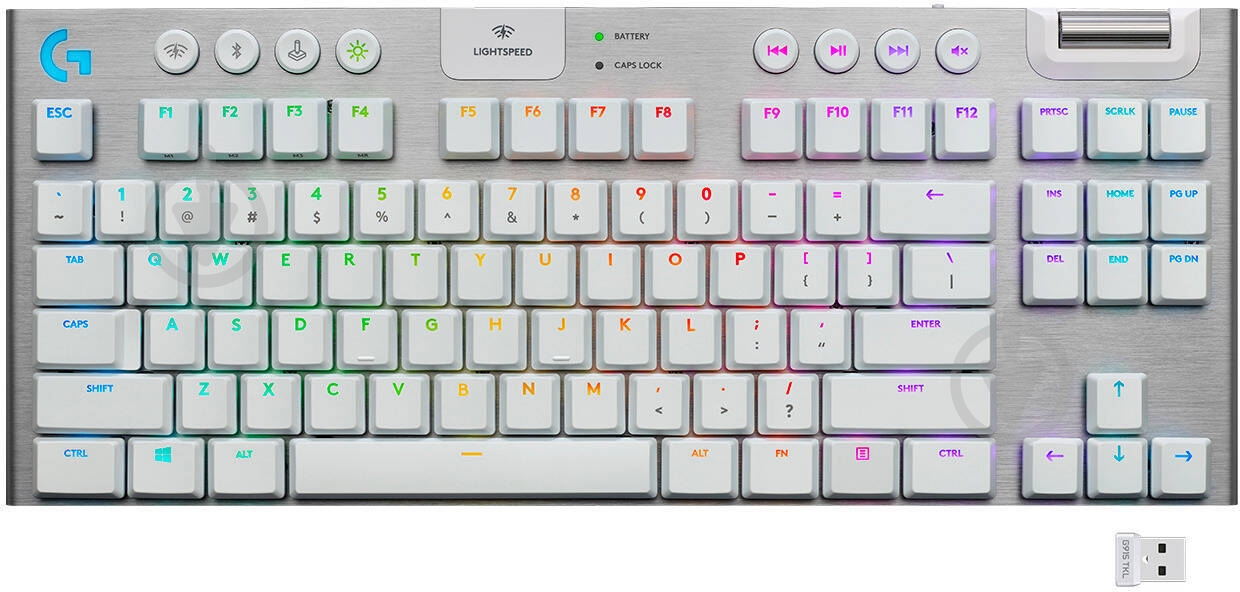 Клавиатура Logitech G915 TKL Lightspeed Wireless (920-010117) white - фото 1