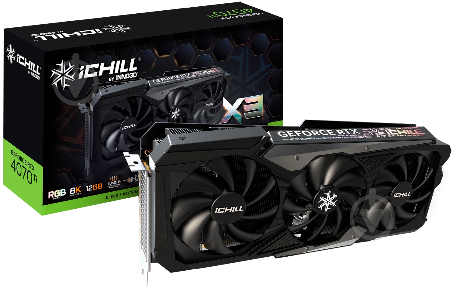 Відеокарта Inno3D GeForce RTX 4070 Ti 12GB GDDR6X 192bit (C407T3-126XX-186148H) - фото 2 Відеокарта Inno3D GeForce RTX 4070 Ti 12GB GDDR6X 192bit (C407T3-126XX-186148H) - фото 2