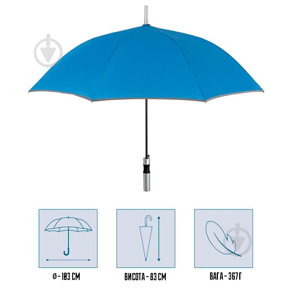 Зонт-трость Perletti Reflecting синий - фото 2