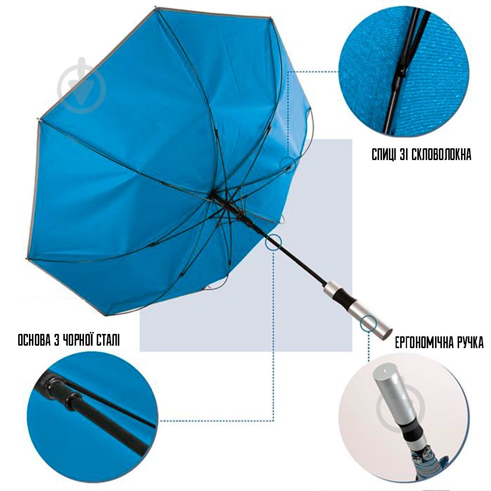 Зонт-трость Perletti Reflecting синий - фото 5