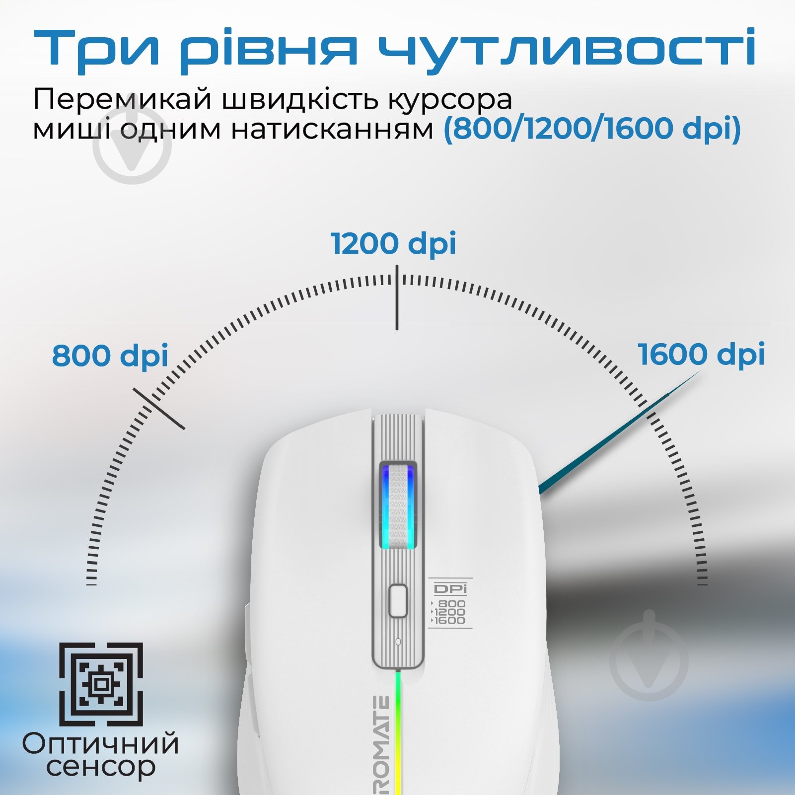 Мышь Promate Kitt Wireless white (kitt.white) - фото 3