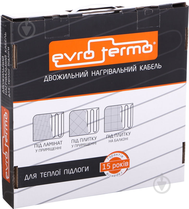 Нагрівальний кабель Evro-Termo 15, 2,6–4,3 кв.м - фото 5
