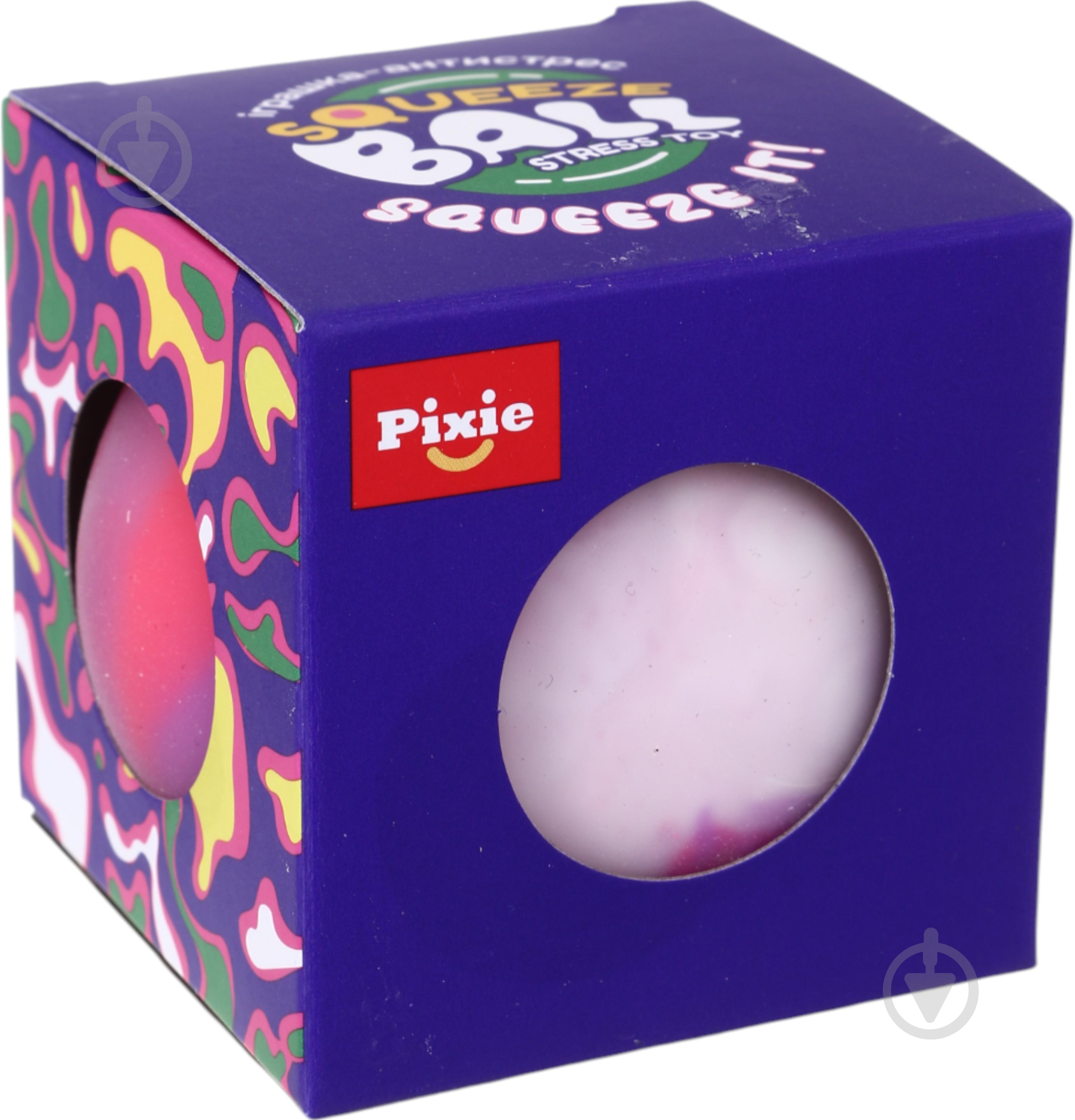 Іграшка-антистрес PIXIE барвистий м'яч 86 г 65 мм в асорт. CKS-10741 - фото 12