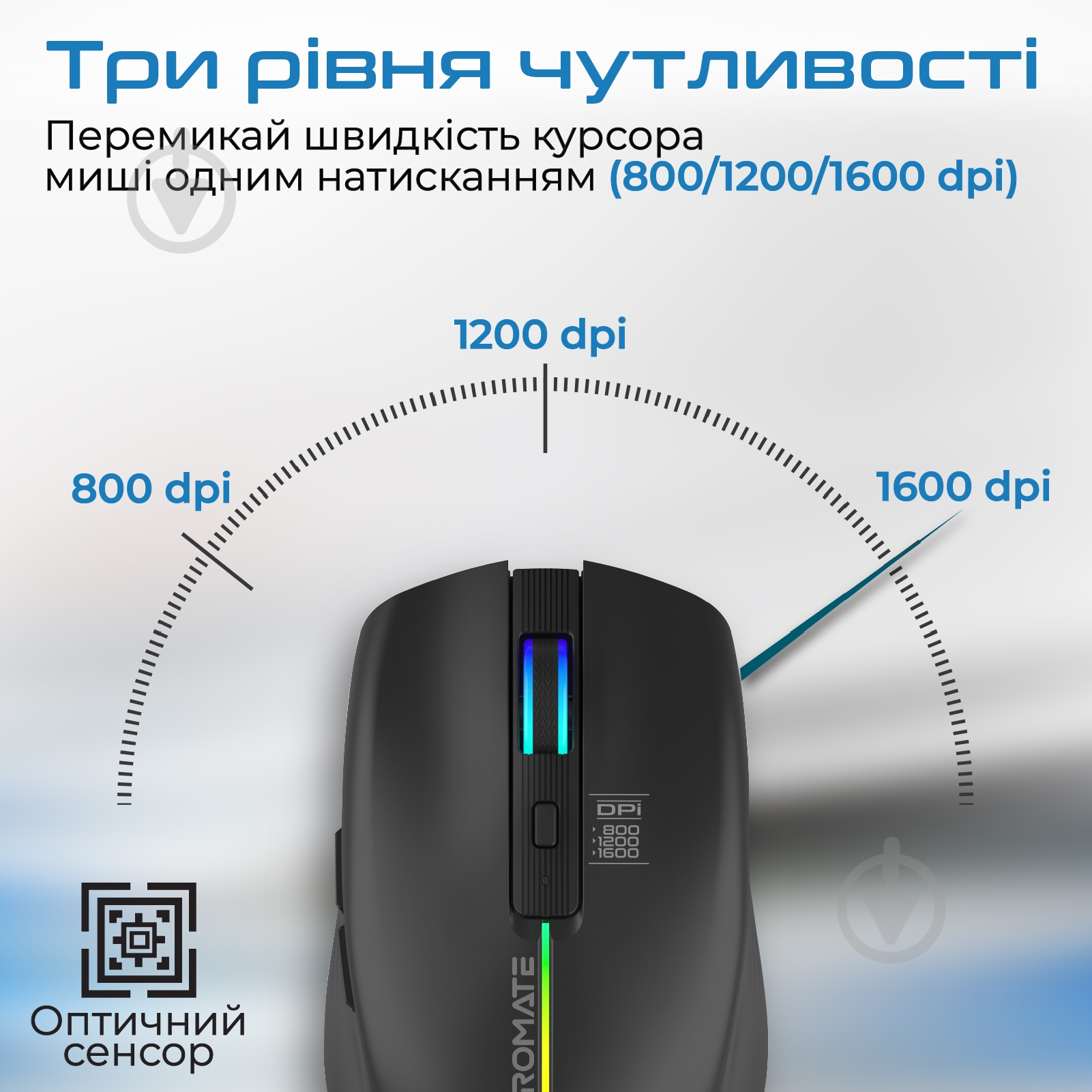 Миша Promate Kitt Wireless black (kitt.black) - фото 3