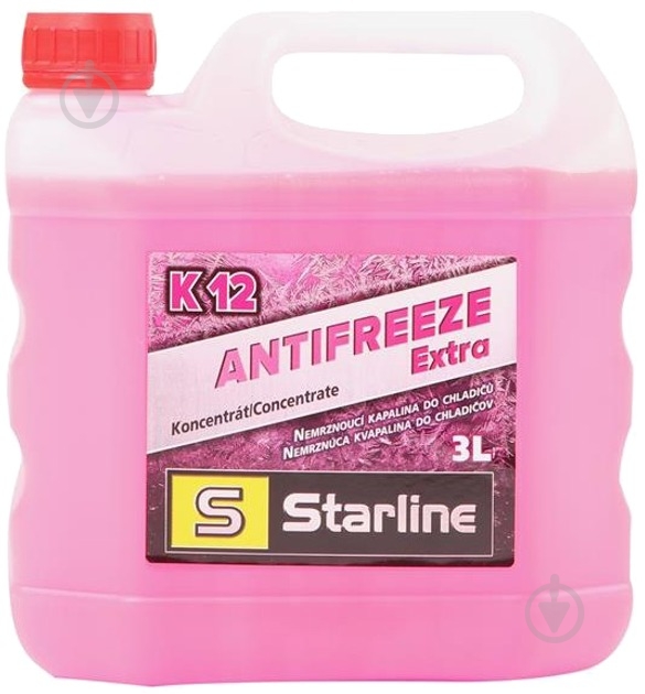 Антифриз STARLINE Extra G12+ концентрат 3 л рожевий (NA K12-3) - фото 1
