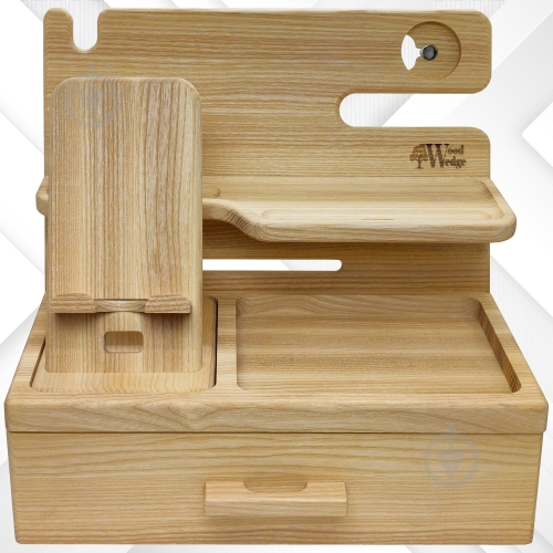 Подставка настольная Wood Wedge органайзер из дерева 26,5x15x24,5 см - фото 6
