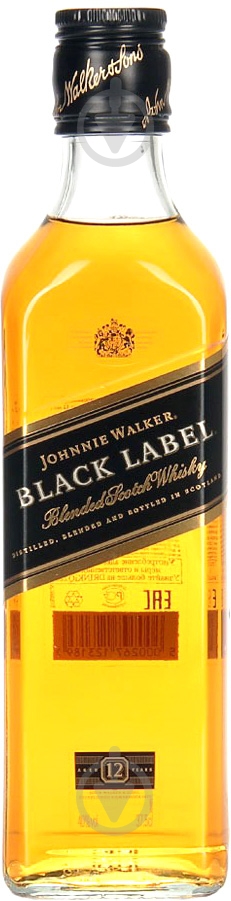 Виски Johnnie Walker Black label 12 лет выдержки 0,375 л - фото 1