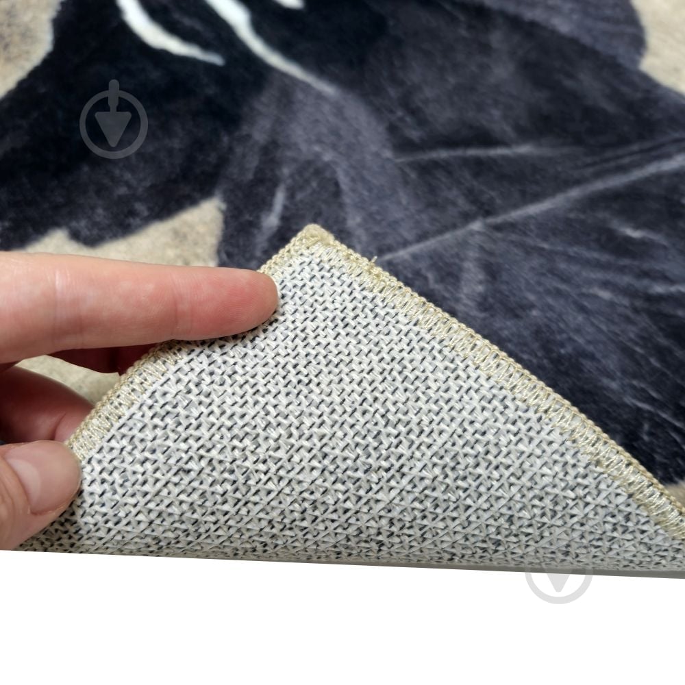 Килимок Dariana PLUSH сіра квітка 75x150 см - фото 3