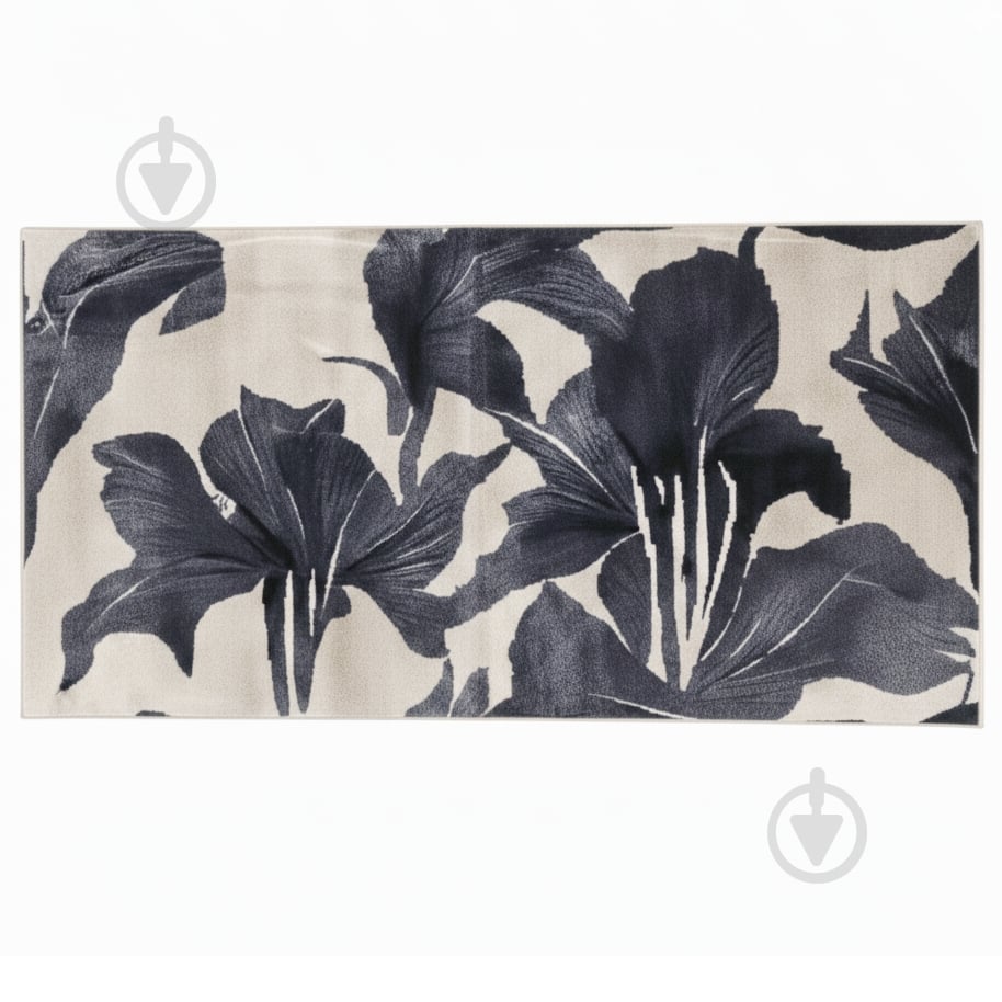 Килимок Dariana PLUSH сіра квітка 75x150 см - фото 1