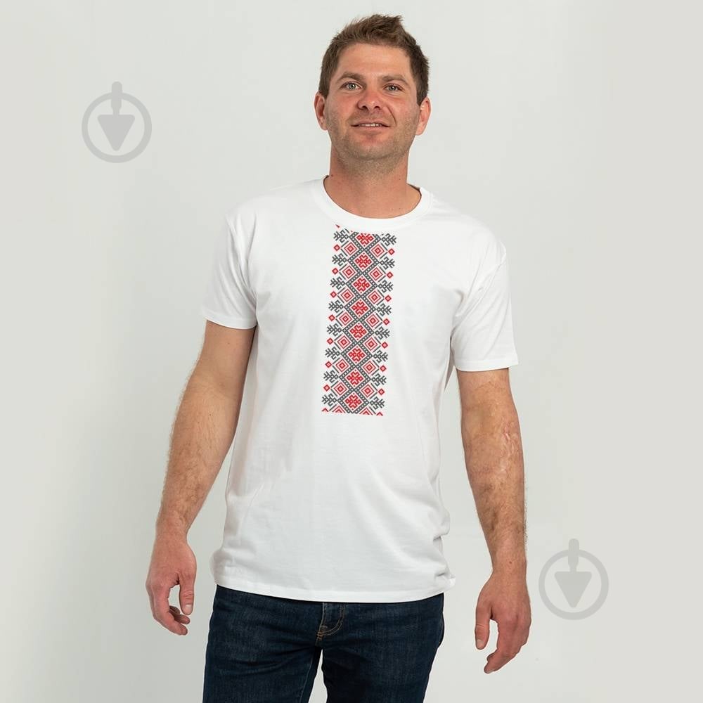 Футболка мужская Sol's Regent Вышиванка орнамент вертикально р.2XL белый - фото 1