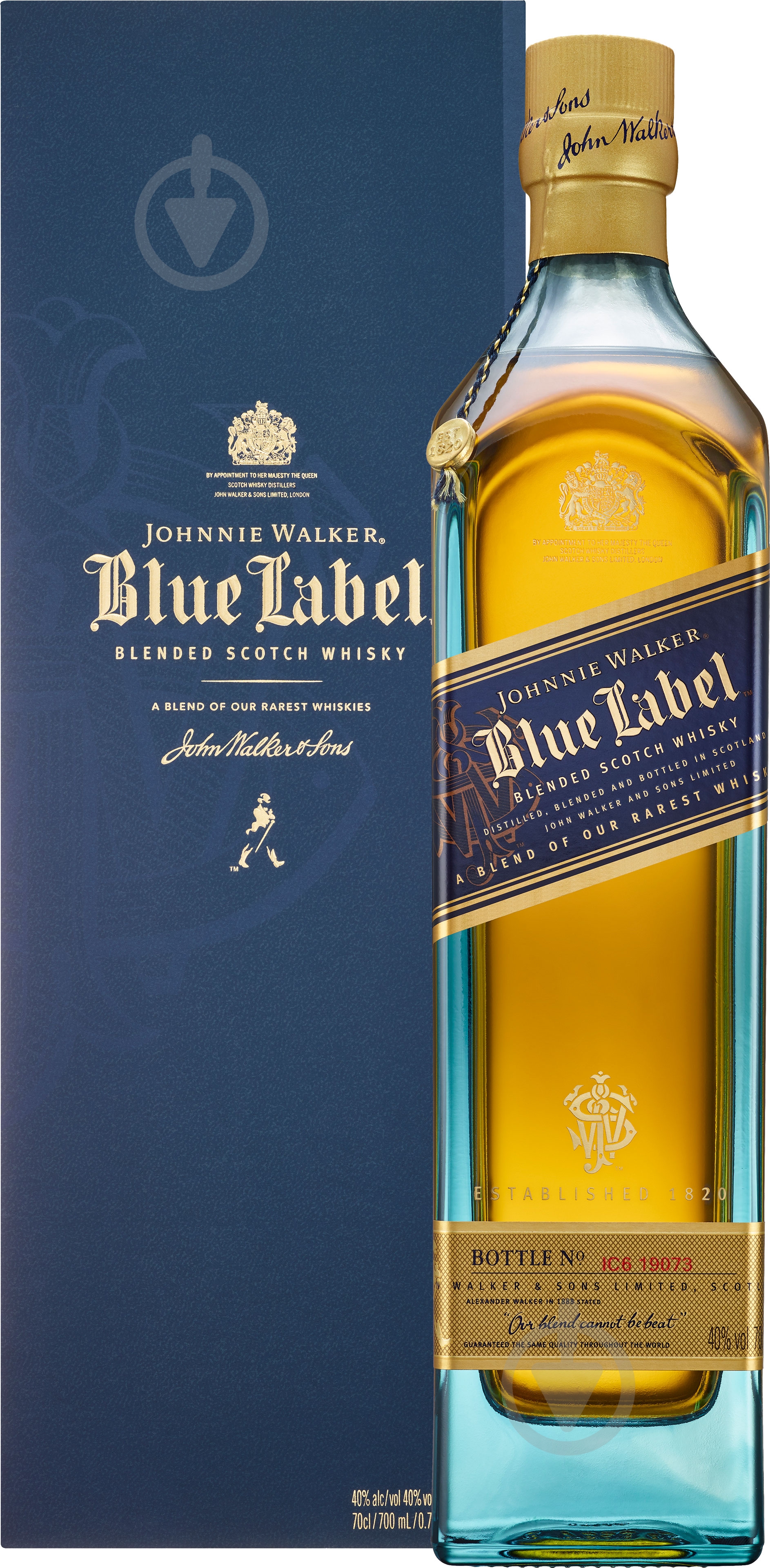Виски Johnnie Walker Blue label 25 лет выдержки в подарочной упаковке 0,75 л - фото 1
