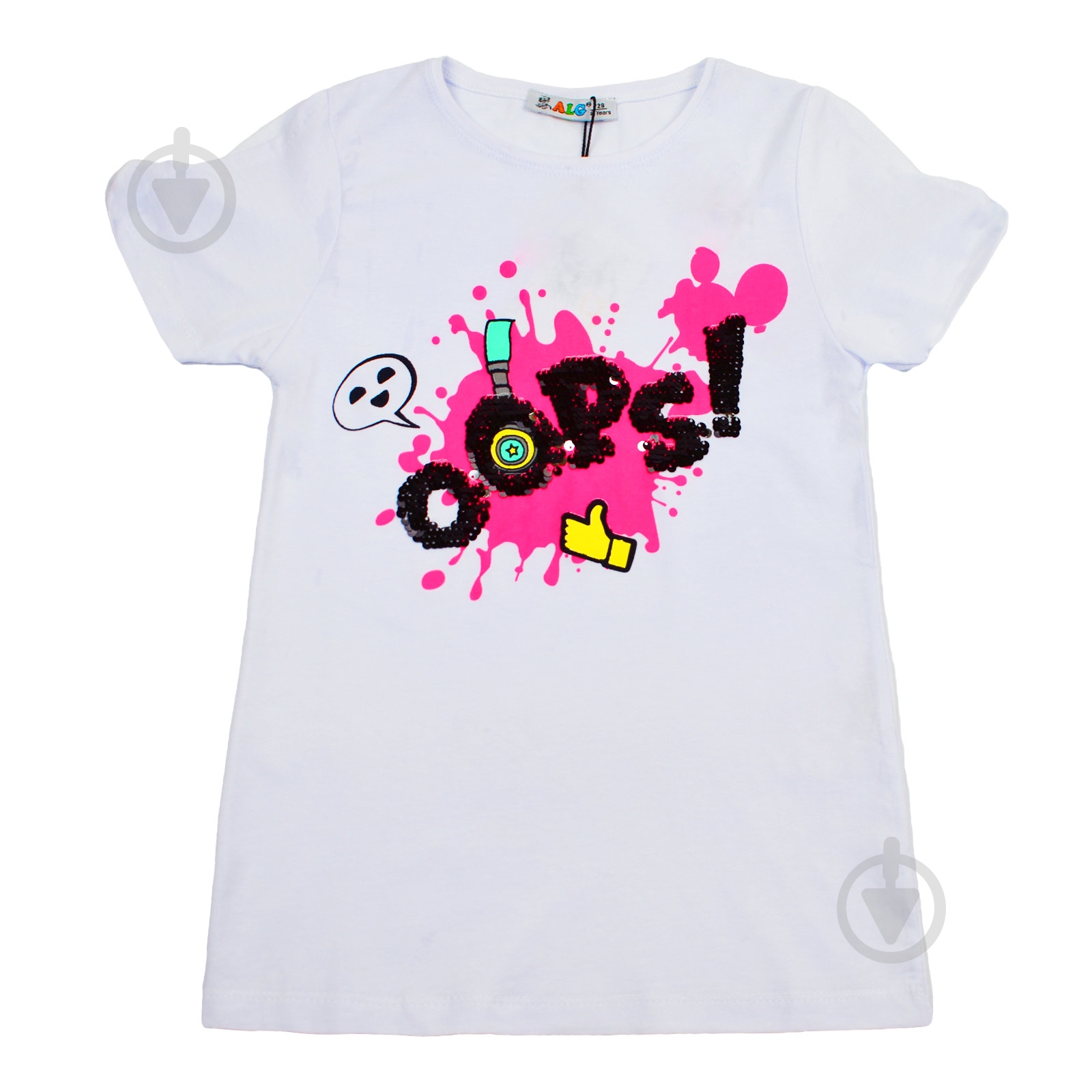 Футболка для девочки ALG OOPS! 720579 р.134 белый - фото 1