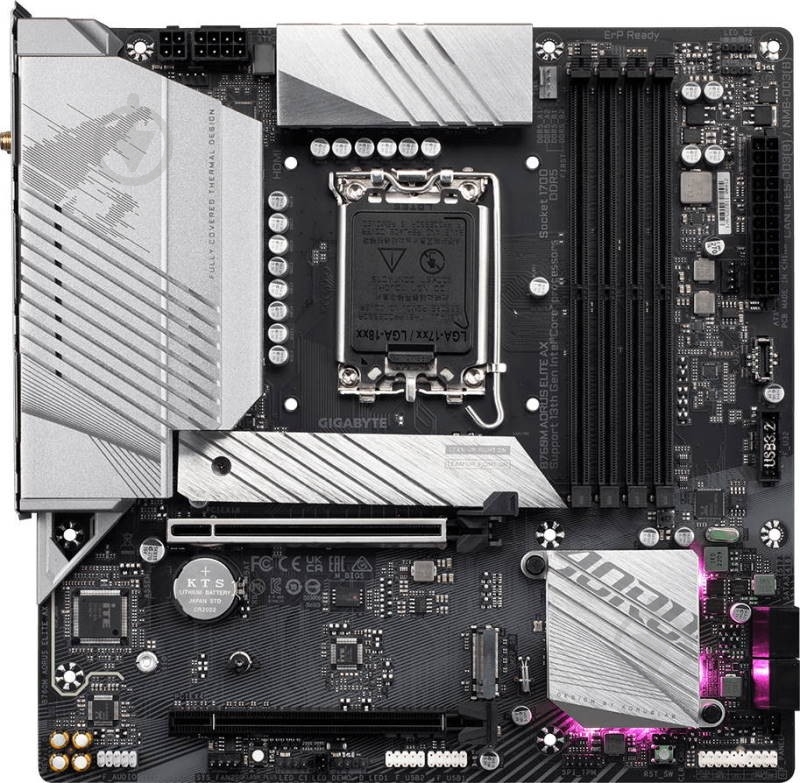 Материнська плата Gigabyte B760M AORUS ELITE AX (Socket 1700, Intel B760, micro ATX) - фото 5 Материнська плата Gigabyte B760M AORUS ELITE AX (Socket 1700, Intel B760, micro ATX) - фото 5
