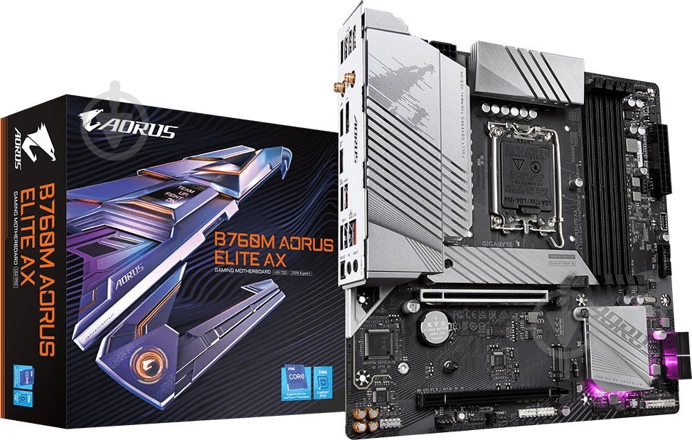 Материнська плата Gigabyte B760M AORUS ELITE AX (Socket 1700, Intel B760, micro ATX) - фото 4 Материнська плата Gigabyte B760M AORUS ELITE AX (Socket 1700, Intel B760, micro ATX) - фото 4
